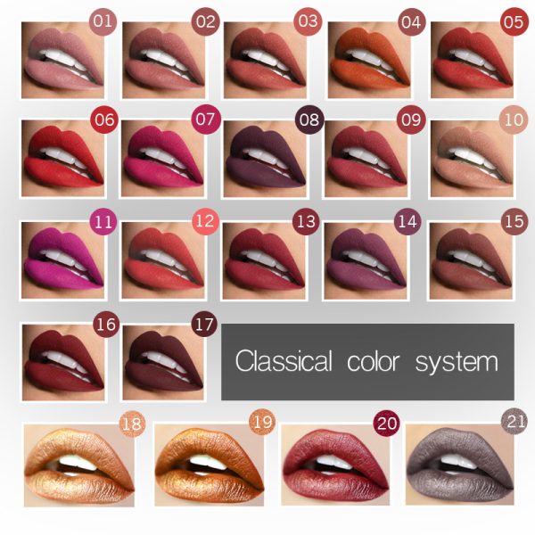 21 colors of matte liquid lipstick, lip gloss, lip gloss, non-fading lip glaze