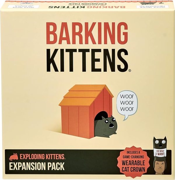 Barking Kittens Expansion Pack by Exploding Kittens - 2-5 Players - Ages 7+ - 15 Minutes to Play - Exploding Kittens Original Game Required - Party Game, Family Game Night, Kid and Adult Card Game