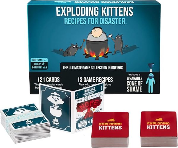 Exploding Kittens Recipes for Disaster - 2-5 Players - Ages 7+ - 15 Minutes to Play - Deluxe High Stakes Card Game - Party Game, Family Game Night, Kid and Adult Card Game