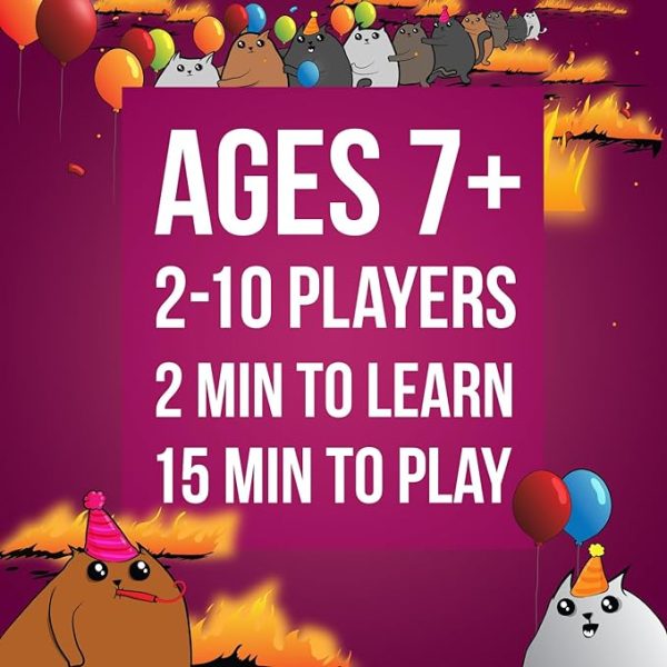 Exploding Kittens Party Pack - 2-10 Players - Ages 7+ - 15 Minutes to Play - Party Sized High Stakes Card Game - Party Game, Family Game Night, Kid and Adult Card Game