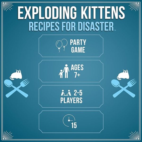 Exploding Kittens Recipes for Disaster - 2-5 Players - Ages 7+ - 15 Minutes to Play - Deluxe High Stakes Card Game - Party Game, Family Game Night, Kid and Adult Card Game