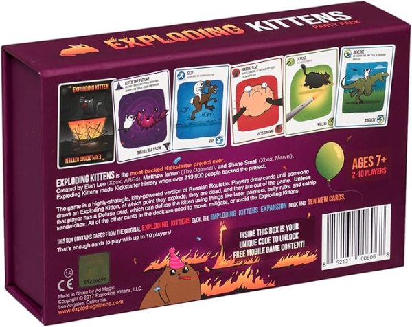 Exploding Kittens Party Pack - 2-10 Players - Ages 7+ - 15 Minutes to Play - Party Sized High Stakes Card Game - Party Game, Family Game Night, Kid and Adult Card Game