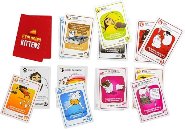 Exploding Kittens Original Edition - Hilarious Game for Family Game Night - Funny Card Games for Ages 7 and Up - 56 Cards - 2-5 Players - 15 Minutes of Play