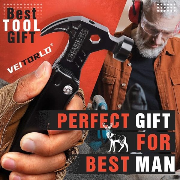 Christmas Stocking Stuffers for Men, Gifts for Men Dad Him, Anniversary Birthday Gifts Idea for Men Him Husband Boyfriend, All in One Tools Hammer Multitool, Camping Hunting Hiking Presents