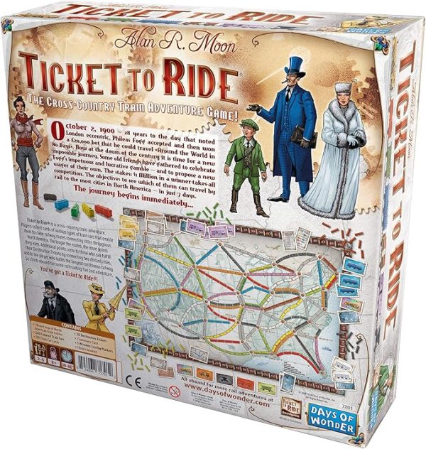 Ticket to Ride Board Game - A Cross-Country Train Adventure for Friends and Family! Strategy Game for Kids & Adults, Ages 8+, 2-5 Players, 30-60 Minute Playtime