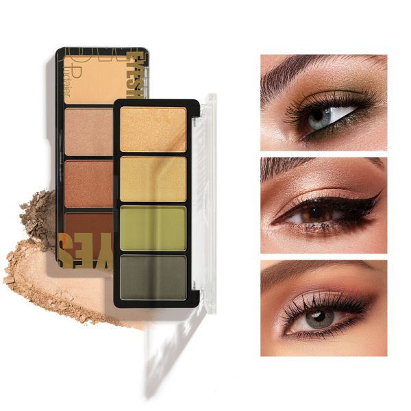 Four-color eyeshadow palette earth-tone pearlescent matte sequins