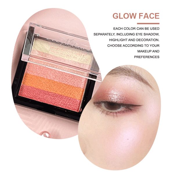 Five-color stripes non-smudge eyeshadow five-color pearlescent highlight shimmering color eyeshadow palette