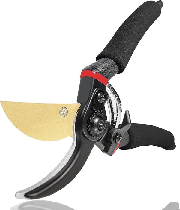 8" Professional Premium Titanium Bypass Pruning Shears (GPPS-1003), Hand Pruners, Garden Clippers