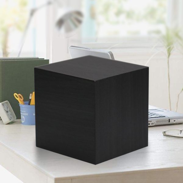 Fashionable multifunctional LED wooden clock Intelligent voice-controlled silent wood grain black square lazy electronic alarm clock