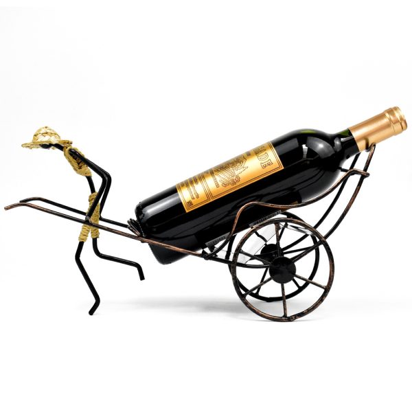 Nostalgic Chinese style retro rickshaw ornaments iron wine rack crafts home decoration