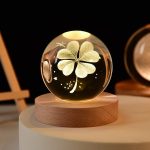 Luminous solar system crystal ball carved desktop night light ornaments glass ball decoration birthday gift