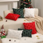 New Year Holiday Decoration Pillow Bedroom Bedside Cushion Christmas Tree Romantic Plush Pillowcase