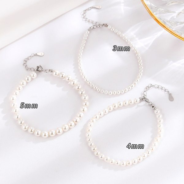 Niche temperament jewelry 925 sterling silver shell pearl bracelet personality light luxury high-end shell pearl hand jewelry for women