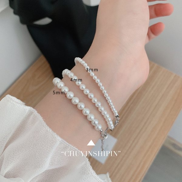 Niche temperament jewelry 925 sterling silver shell pearl bracelet personality light luxury high-end shell pearl hand jewelry for women