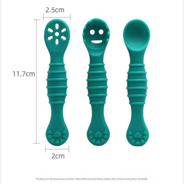 Baby silicone spoon children's full silicone spoon high value silicone spoon mother and baby food spoon noodle spoon