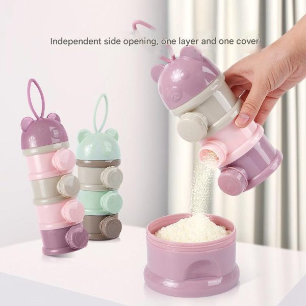 Portable baby milk powder box large capacity multi-layer food supplement box independent layered storage box