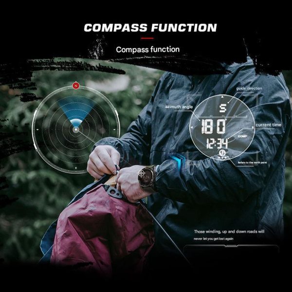 Outdoor Sports Watch Climbing Swimming Steady Stepper Guide Student Student Waterproof Electronic Watch Carbon Fiber