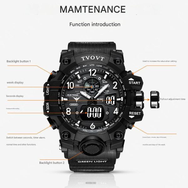 Explosion men's outdoor watch Multifunctional Student Student Standard Watch Waterproof Nights Electronic Watch