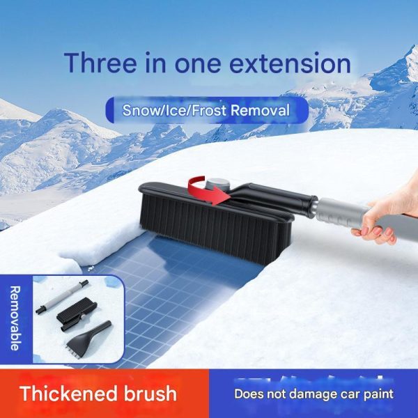 Multifunctional car snow shovel retractable aluminum alloy car snow shovel car ice shovel defrost shovel snow scraper