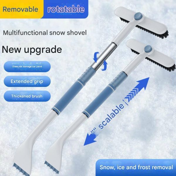 Multifunctional car snow shovel retractable aluminum alloy car snow shovel car ice shovel defrost shovel snow scraper