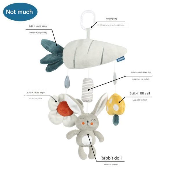 0-3 years old baby stroller hanging gray animal wind chime baby crib bell plush toy