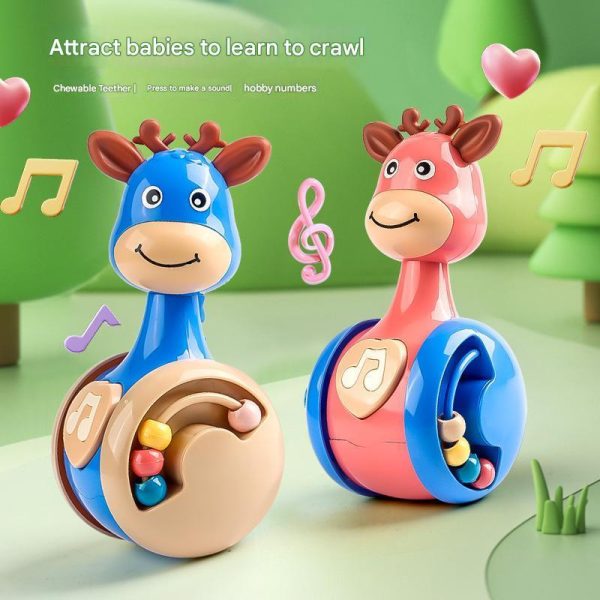 Little deer tumbler children's educational early education toy baby soothing baby cartoon squeaking little dinosaur