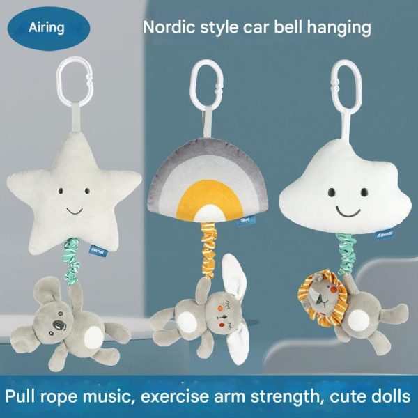 New Children's Animal Bell Cartoon Animal Door Handle Pendant Baby Music Box Car Hanging Toy