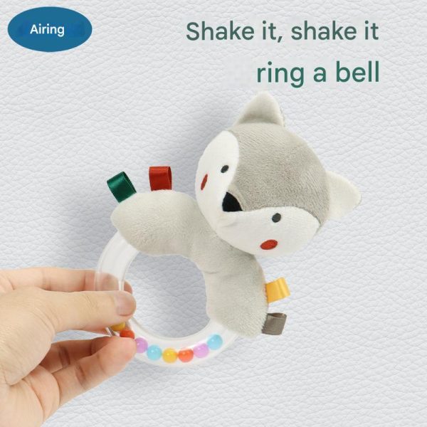 New baby hand crank 0-1 years old grasping hand ring newborn baby hand bell plush toy