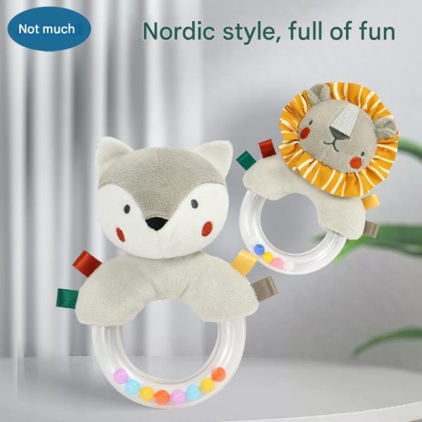 New baby hand crank 0-1 years old grasping hand ring newborn baby hand bell plush toy