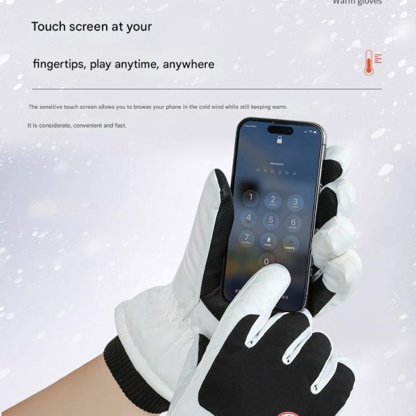 Ski gloves for men and women in winter, thick and velvet, warm, outdoor riding, motorcycle, touch screen, waterproof and anti-slip gloves